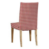 Dekoria Potah na židli IKEA  Henriksdal, krátký, červeno - bílá střední kostka, židle Henriksdal