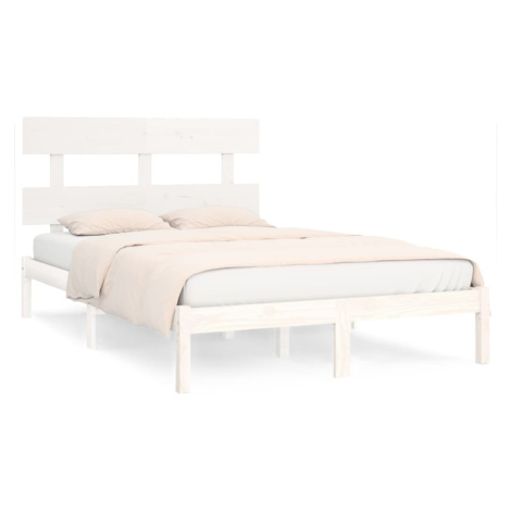 vidaXL Rám postele bílý masivní dřevo 200 x 200 cm