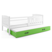BMS Dětská postel KUBUŠ 2 s přistýlkou | bílá Barva: bílá / zelená, Rozměr: 190 x 80 cm