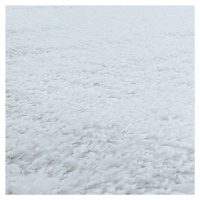 Kusový koberec Fluffy Shaggy 3500 white kruh 120x120 cm