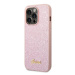 Guess GUHCP14XHGGSHP hard silikonové pouzdro iPhone 14 PRO MAX 6.7" pink Glitter Script