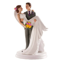 Svatební figurka na dort 20cm žena v naruči muže - Dekora