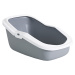 Savic kočičí toaleta Aseo s vysokým okrajem, šedá /bílá - Rozměry: D 56 x Š 39 x V 27,5 cm