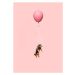 Fotografie Cute dog tied to a balloon and floating, Ian Ross Pettigrew, 30 × 40 cm