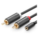 UGREEN AV102 2x RCA (Cinch) jack 3,5 mm kabel 0,25 m (černý)