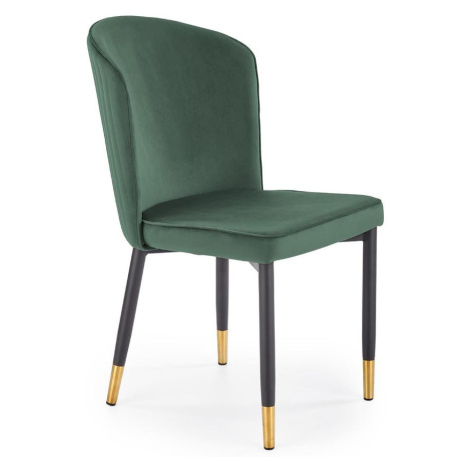 Židle K446 látka velvet/kov tmavě zelená BAUMAX