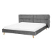 BELIANI postel SENLIS 180 × 200 cm, sametová, šedá