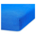 Modré elastické prostěradlo s vysokým podílem bavlny AmeliaHome Ruby, 80/90 x 200 cm