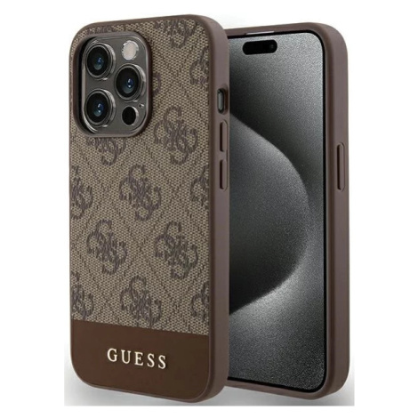 Kryt Guess GUHCP15LG4GLBR iPhone 15 Pro 6.1" brown hardcase 4G Stripe Collection (GUHCP15LG4GLBR