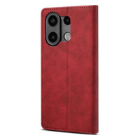 Lenuo Leather flipové pouzdro pro Xiaomi Redmi Note 13 Pro, červená