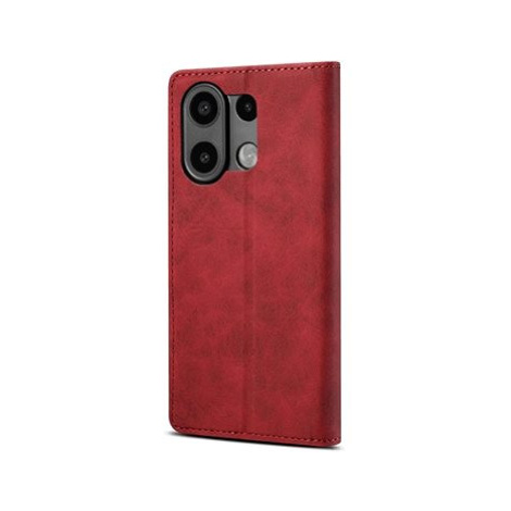 Lenuo Leather flipové pouzdro pro Xiaomi Redmi Note 13 Pro, červená