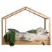 Domečková dětská postel z borovicového dřeva s výsuvným lůžkem a úložným prostorem v přírodní ba