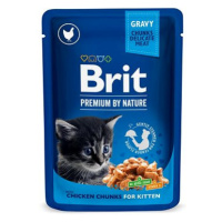 Brit Premium by Nature Cat Pouch Chicken Chunks for Kitten 6 × 100 g