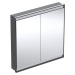 Geberit ONE - Zrcadlová skříňka s LED osvětlením, 900x900x150 mm, 2 dvířka, vestavná, matná čern