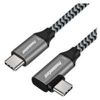 PremiumCord USB-C zahnutý kabel ( USB 3.2 GEN 2, 3A, 60W, 20Gbit/s ) bavlněný oplet 1m