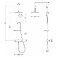 MEXEN/S KT40 sprchový sloup s termostatickou baterií zlato 771504093-50