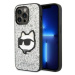 Karl Lagerfeld KLHCP14LG2CPS hard silikonové pouzdro iPhone 14 PRO 6.1" silver Glitter Choupette