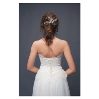 Fotografie Bridal fashion. Brunette bride view from the back., different_nata, 26.7 × 40 cm