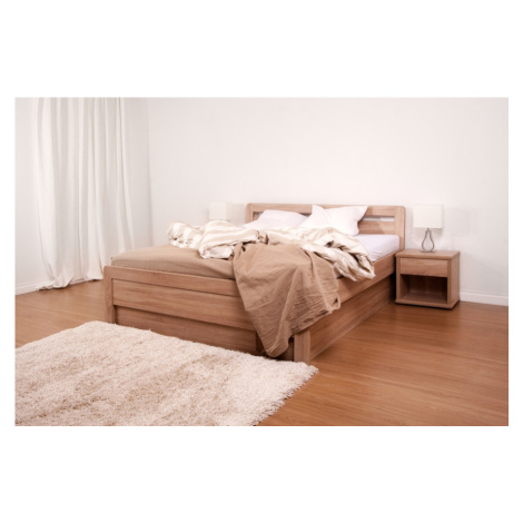 Postel BMB Karlo Klasik - Masivní buk Rozměr: 90x210 cm, Provedení rohů: Rovné, Moření: Antracit