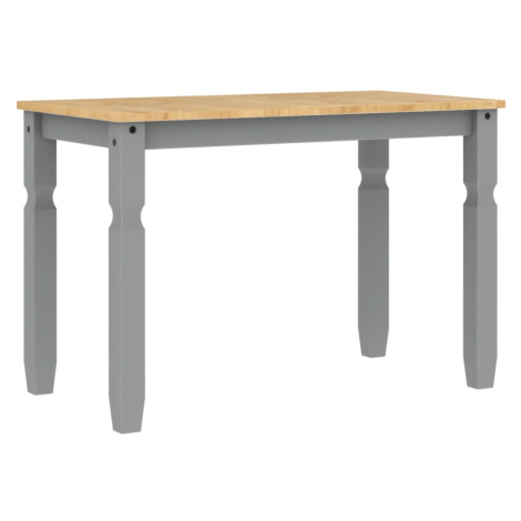 vidaXL Jídelní stůl Corona šedý 112 x 60 x 75 cm masivní borové dřevo