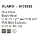 NOVA LUCE závěsné svítidlo CLARO modré sklo černý kov E27 1x12W 230V IP20 bez žárovky 9103532