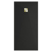 MEXEN/S Stone+ obdélníková sprchová vanička 200 x 100, černá, mřížka zlatá 44701020-G