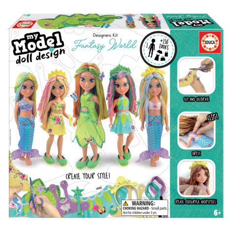 Kreativní tvoření My Model Doll Design Fantasy World Educa Vyrob si vlastní plážové panenky 5 mo