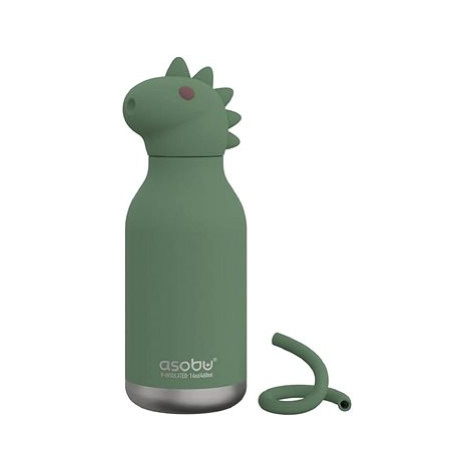 ASOBU Bestie Bottles Láhev na pití s brčkem dinosaurus