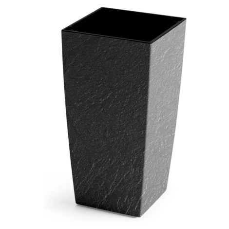 Plastkon Květináč Eliot Stone antracitový 28,4 x 28,4 x 57,2 cm