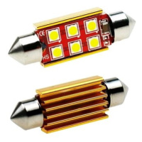 Rabel LED autožárovka Canbus 6 × 3030 C5W C10W SV8,5 bílá + stabilizátor, 41 mm
