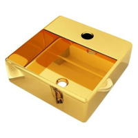 SHUMEE Keramické umyvadlo s otvorem pro baterii 38 × 30 × 11,5 cm zlaté