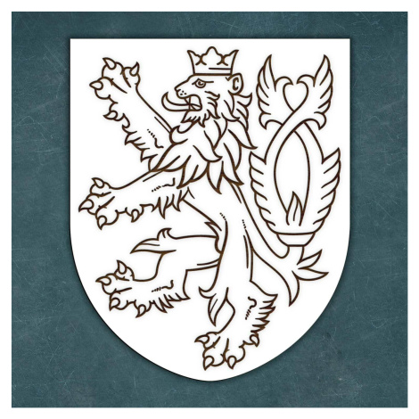 Dřevěný státní znak Česka na zeď DUBLEZ