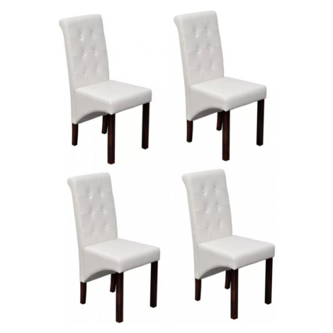Jídelní židle 4 ks umělá kůže / dřevo Dekorhome Černá,Jídelní židle 4 ks umělá kůže / dřevo Deko vidaXL