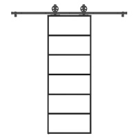 vidaXL Posuvné dveře s kováním 76x205 cm ESG sklo a hliník