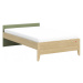 Studentská postel 120x200cm s čelem habitat - dub/zelená