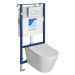 Sapho Závěsné WC AVVA Rimless s podomítkovou nádržkou a tlačítkem Schwab, bílá - SET(T02-2113-02