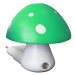 LED dětská lampička do zásuvky Muchomůrka zelená 0,4W/230V/6400K, soumrakový senzor