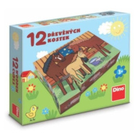 Domácí zvířátka - Dřevěné kostky 12 ks Dino Toys s.r.o.
