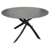 Estila Designový antracitový černý kulatý jídelní stůl Valldemossa s překříženýma nohama 120 cm