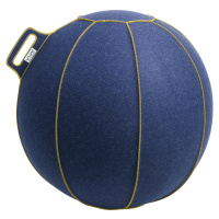 VLUV Sedací míč VELT, z vlněné plsti merino, 700 - 750 mm, džínová melírovaná/zlatá