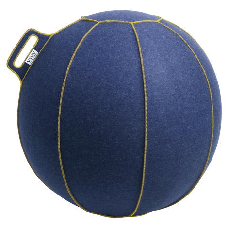 VLUV Sedací míč VELT, z vlněné plsti merino, 700 - 750 mm, džínová melírovaná/zlatá