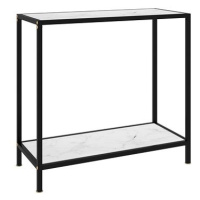 Konzolový stolek bílý 80 × 35 × 75 cm tvrzené sklo