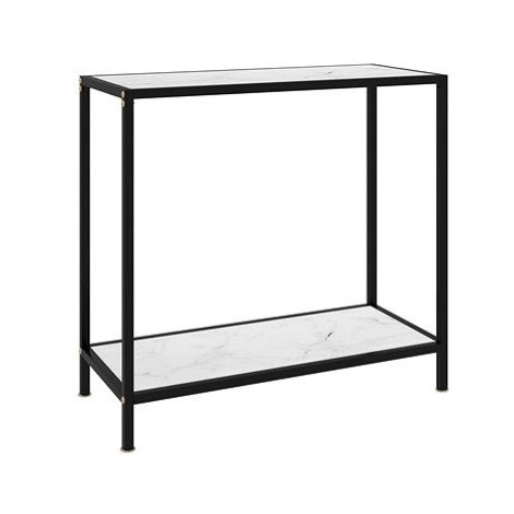 Konzolový stolek bílý 80 × 35 × 75 cm tvrzené sklo SHUMEE