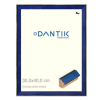 DANTIK rámeček 30 × 40, INCLINATA colori modrý plexi čiré