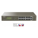 Tenda TEG1116P-16-150W - PoE AT Switch 135Watt, 16xRJ45 Switch s 16x 10/100/1000 Mbps PoE, Fanle