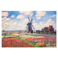 Obrazová reprodukce Tulip Fields with the Rijnsburg Windmill, 1886, Claude Monet, 40 × 26.7 cm