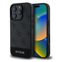 Guess PU 4G Stripe Zadní Kryt pro iPhone 16 Pro Grey