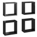Shumee Nástěnné kostky 4 ks černé s vysokým leskem 30×15×30 cm, 807020