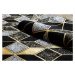 Kusový koberec Gloss 400B 86 3D geometric black/gold 240x330 cm