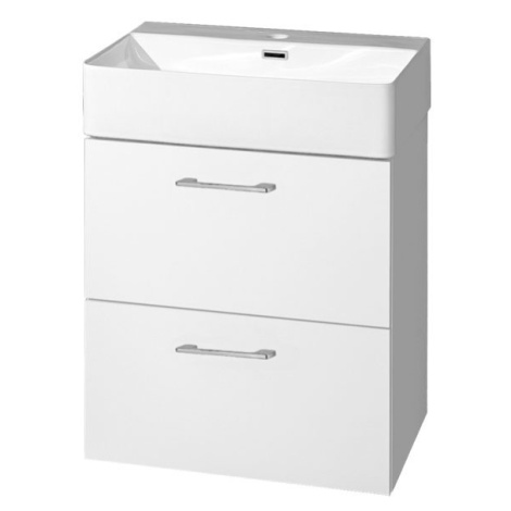 Mereo Leny, koupelnová skříňka s keramickým umyvadlem 50 cm, bíla, nové madlo CN810N